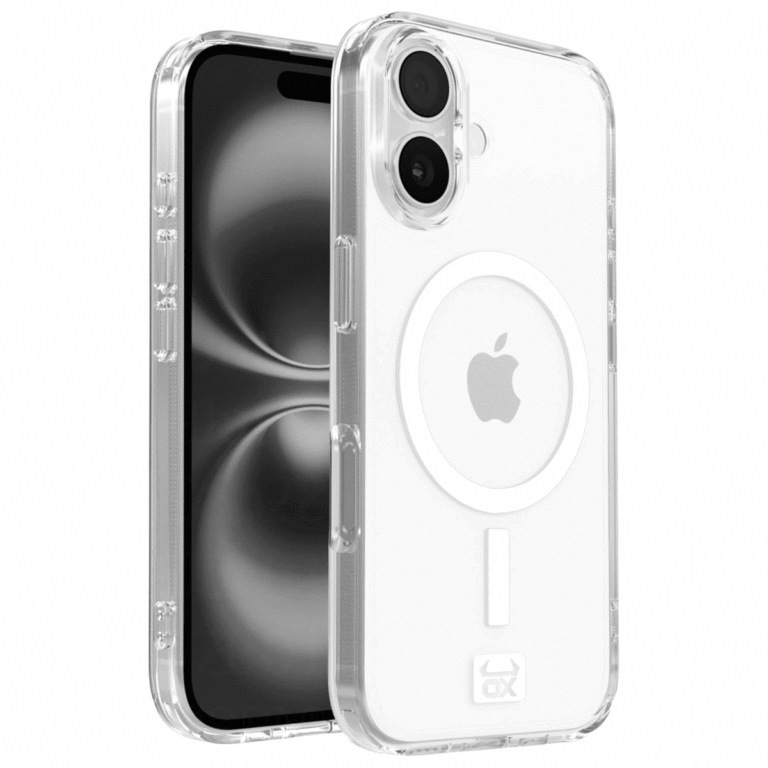 OX MagClear Case MagSafeĀ® Compatible for iPhone 16 - White