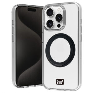 OX Ring 360 Rotatable Stand Case w/MagSafe for iPhone 15 Pro Max - Wolf White