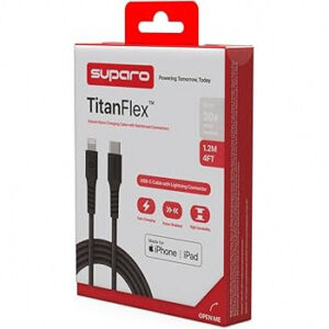 Suparo MFi Type C to Lightning cable-PD 60W-20V/3A, nylon braided, black 1.2m