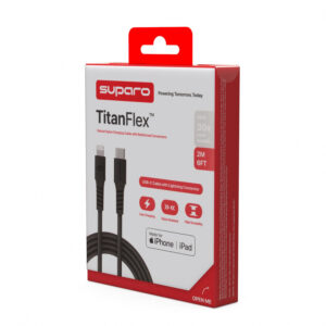 Suparo MFi Type C to Lightning cable-PD 60W-20V/3A, nylon braided, black 2m